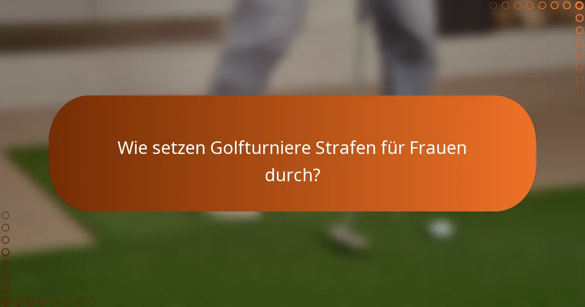 Wie setzen Golfturniere Strafen für Frauen durch?